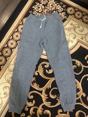 XS Evereve Gray Drawstring Cargo Jogger Pants